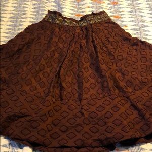 Anthropologie Maeve burgundy boho skirt
